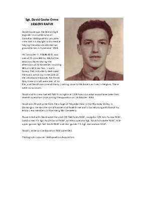 A preview of a PDF biography for Orme, David Cooke